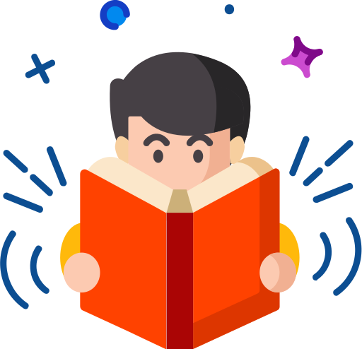 Ikona studenta podczas nauki z książką